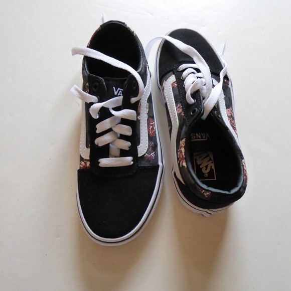Vans Little Girl USA Size 13 Flowers & Checks Sneakers NIB - Picture 8 of 16